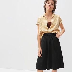 Everlane The Linen Short Sleeve Notch Shirt in Golden Hour Gingham